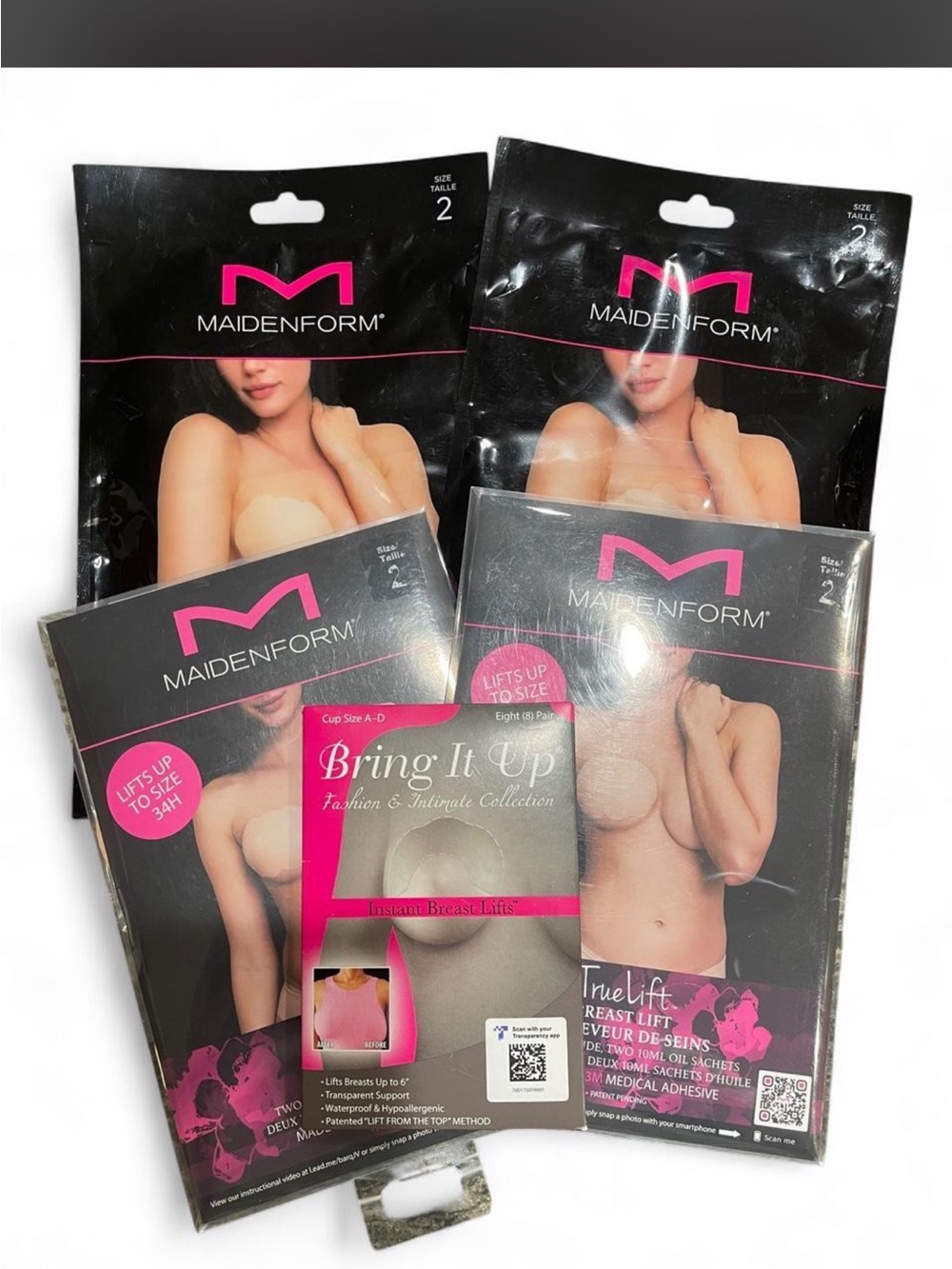 Maidenform Nude Adhesive Breast Lift Pads - Black & Nude Packaging